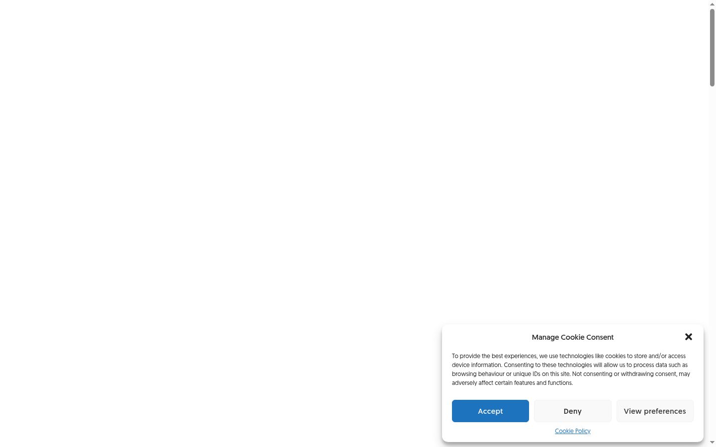 Captura de pantalla del banner de consentimiento mostrado antes de cualquier interacción