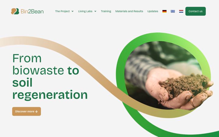 Screenshot of bin2bean.eu