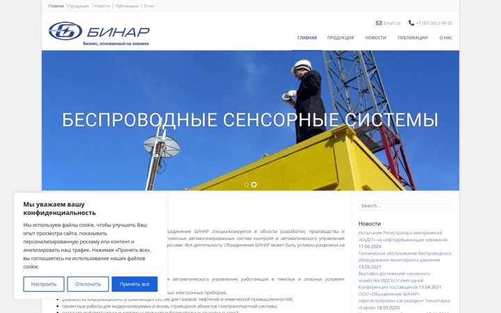 Screenshot of binar.ru