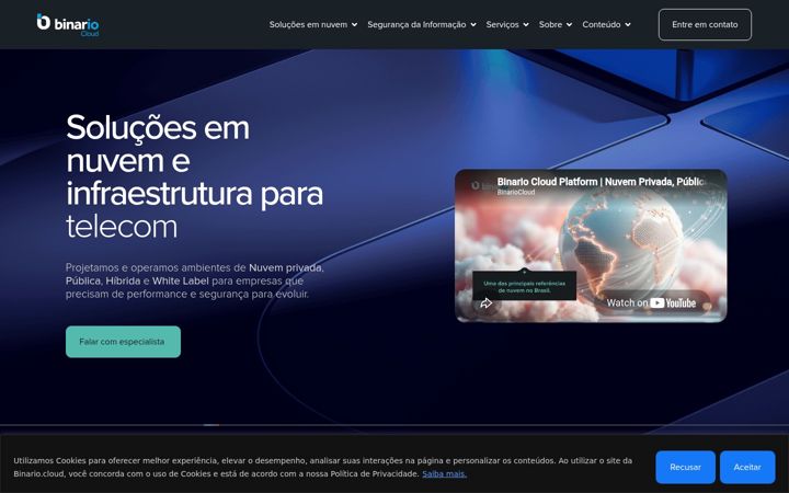 Screenshot of binario.cloud