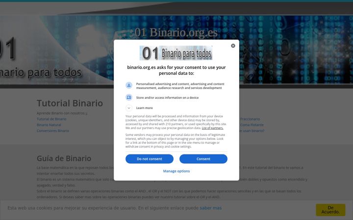 Screenshot of binario.org.es