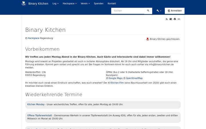 Screenshot of binary-kitchen.de