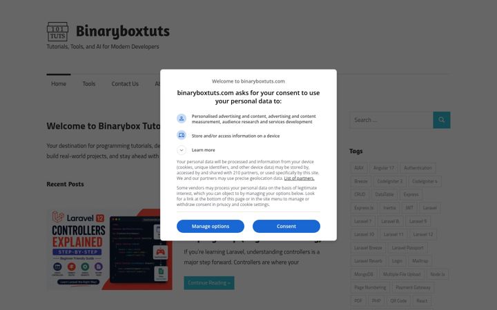 Screenshot of binaryboxtuts.com