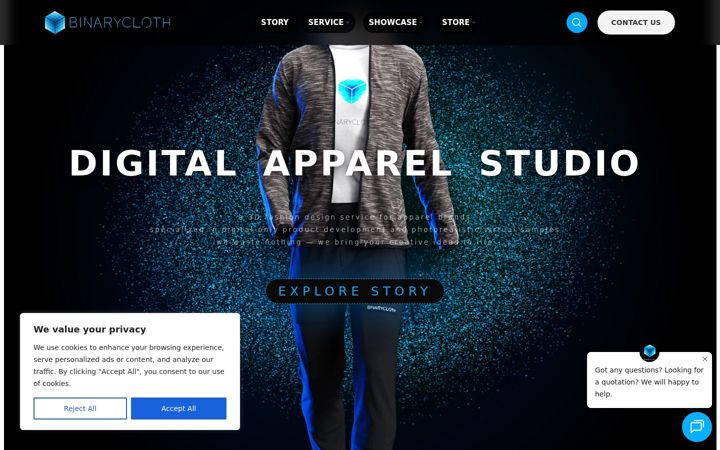 Screenshot of binarycloth.com