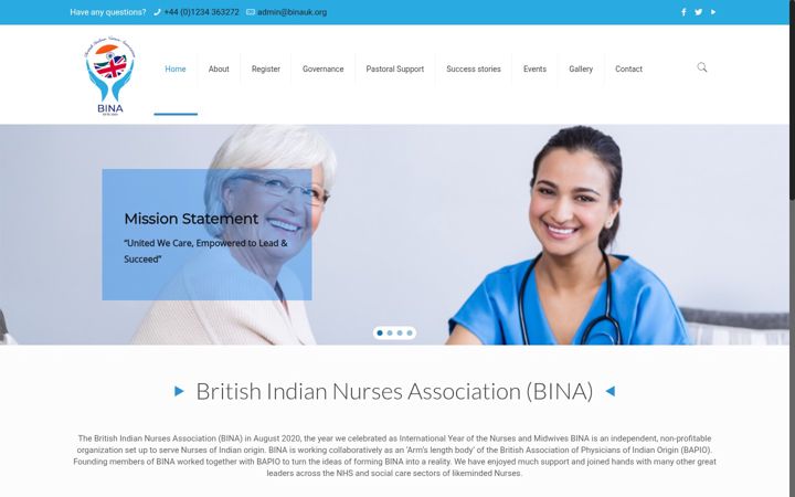 Screenshot of binauk.org