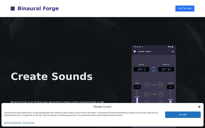 Screenshot of binauralforge.com
