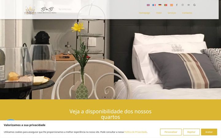 Screenshot of binblisbonsuites.pt