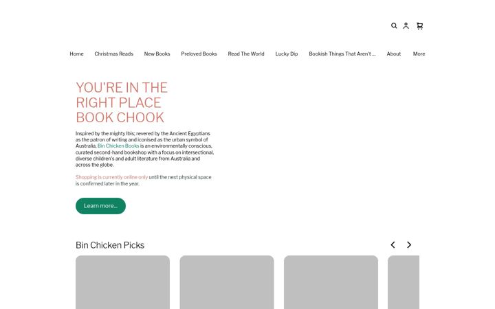 Screenshot of binchickenbooksbrisbane.com