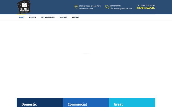 Screenshot of bincleanedswindon.co.uk