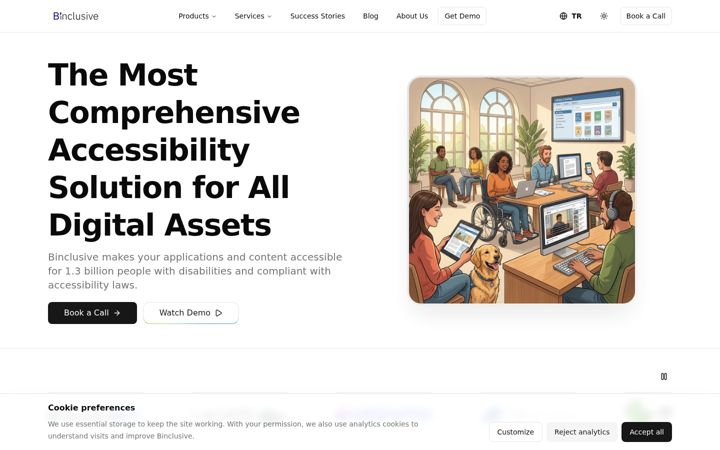Screenshot of binclusive.io