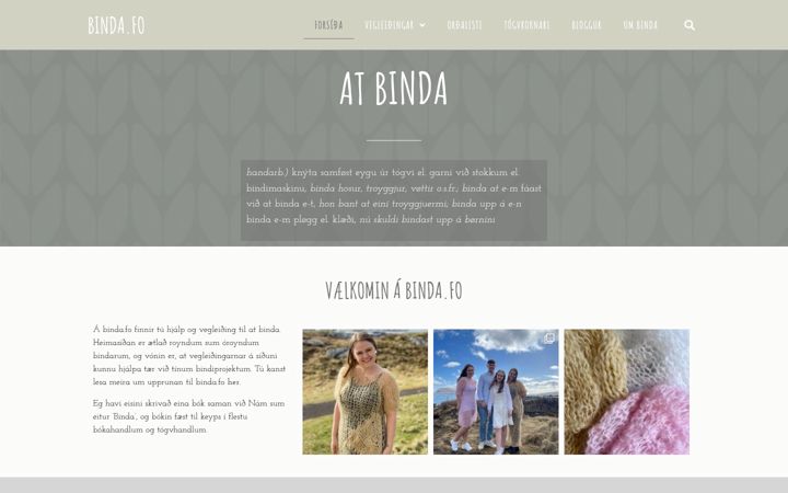 Screenshot of binda.fo
