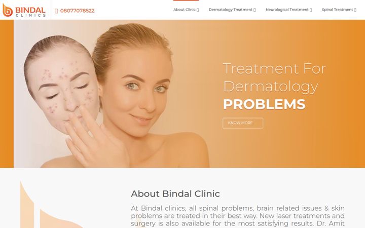 Snímek obrazovky bindalclinics.com