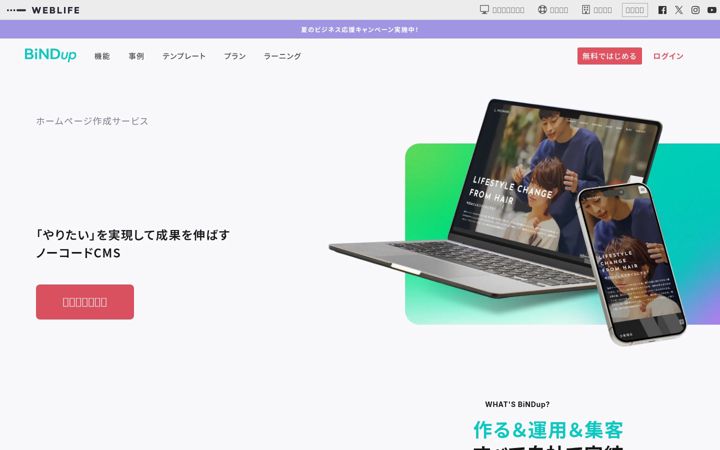 Ekrano kopija bindcloud.jp