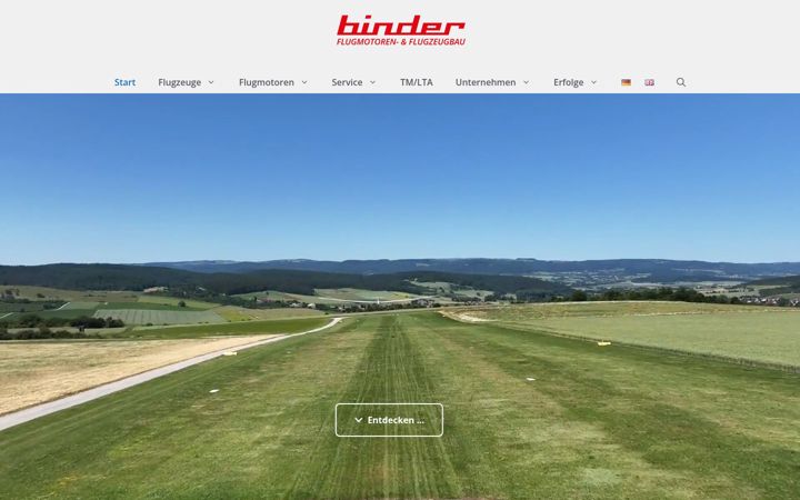Screenshot of binder-flugmotorenbau.de