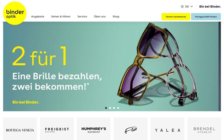 Screenshot of binder-optik.de