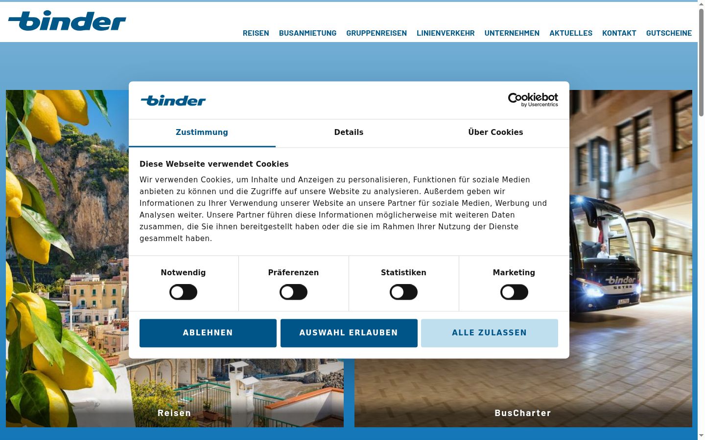 Screenshot tal-banner tal-kunsens muri qabel kwalunkwe interazzjoni