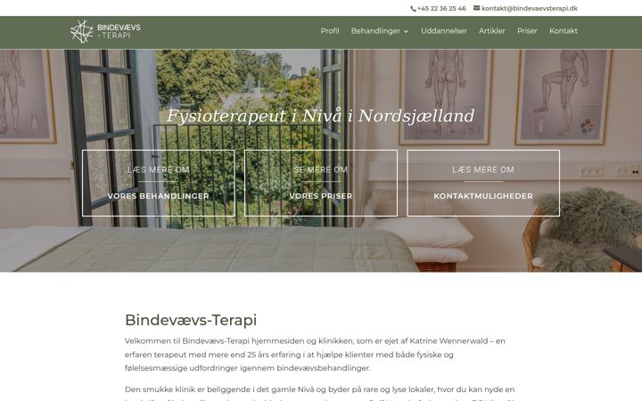 Screenshot of bindevaevsterapi.dk