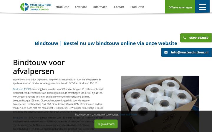 Screenshot of bindtouw.com