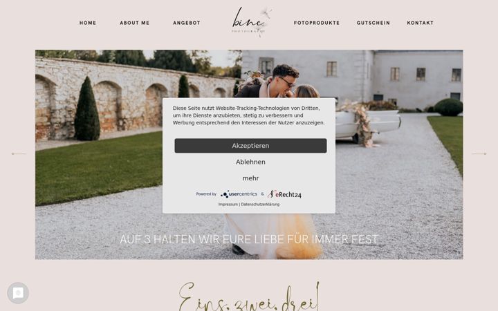 Screenshot of bine-photography.at