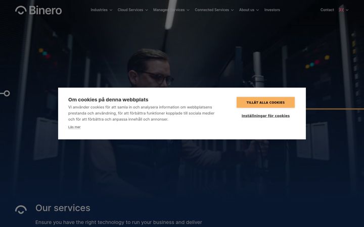 Screenshot of binero.com