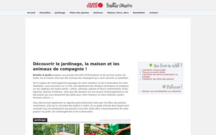 Screenshot of binette-et-jardin.ouest-france.fr