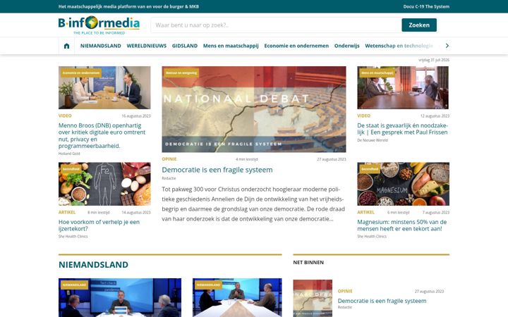 Screenshot of binformedia.nl