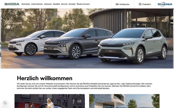 Screenshot of bingen-scherer.skoda-auto.de