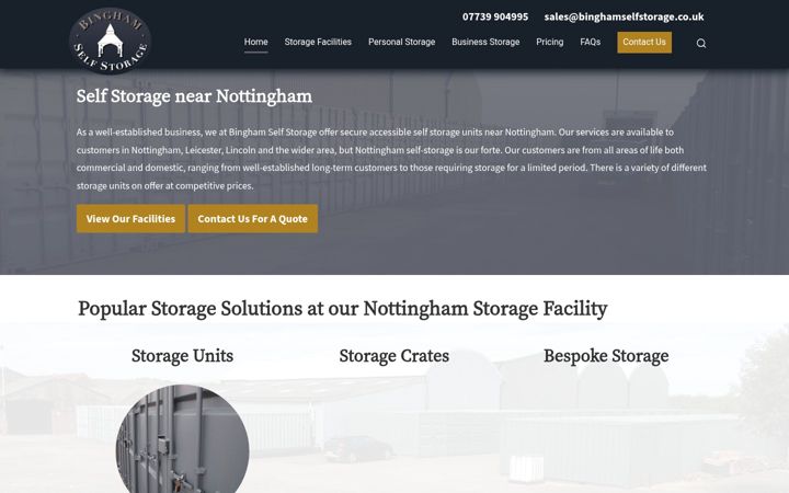 Screenshot van binghamselfstorage.co.uk