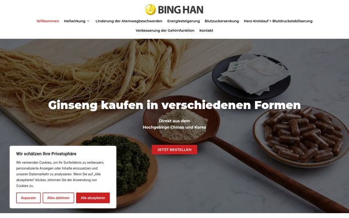 Screenshot of binghan.de