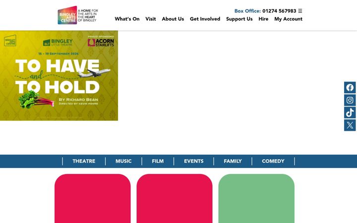 Screenshot van bingleyartscentre.co.uk