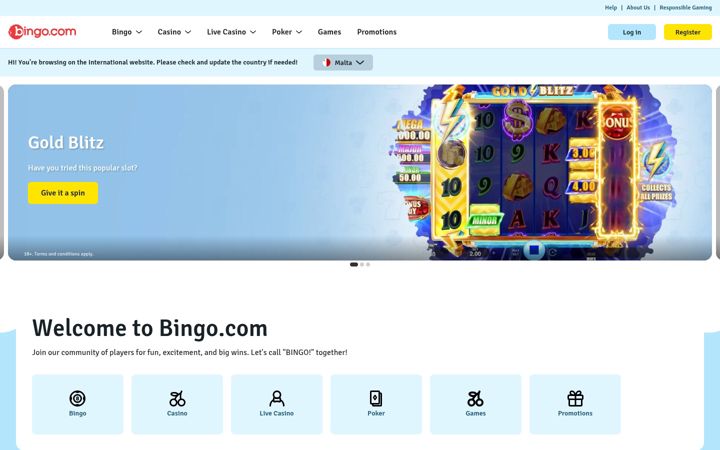 Screenshot of bingo.com