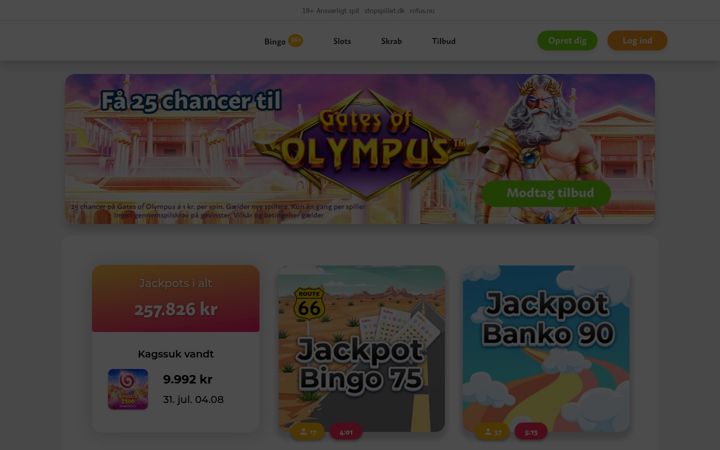 Screenshot of bingo.dk