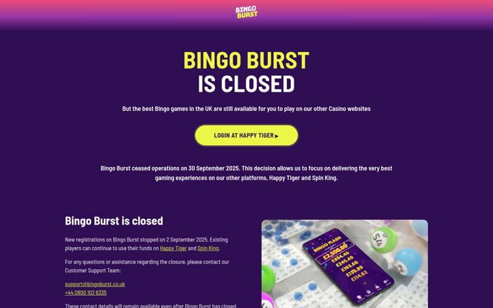 Screenshot of bingoburst.co.uk