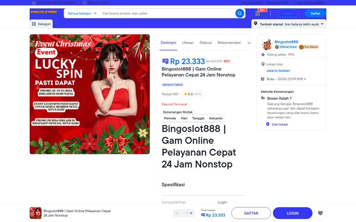 Screenshot of bingoslot888.co