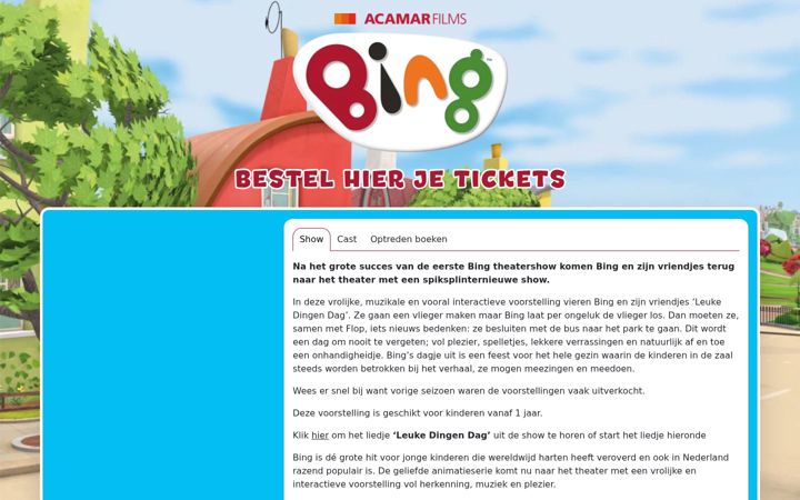 Screenshot of bingtheater.nl
