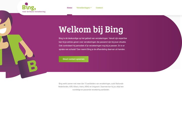 Captura de ecrã de bingverzekering.nl
