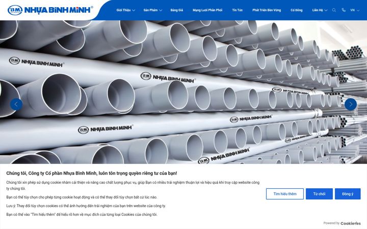 Screenshot of binhminhplastic.com.vn