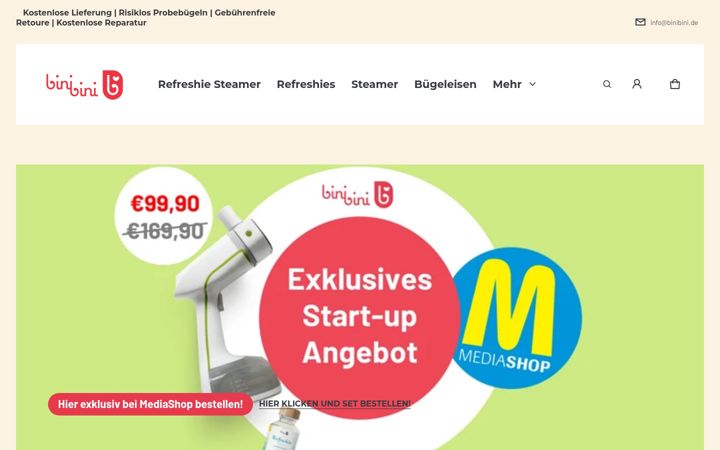 Screenshot of binibini.de
