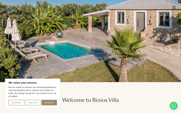 Screenshot of biniosvilla.gr