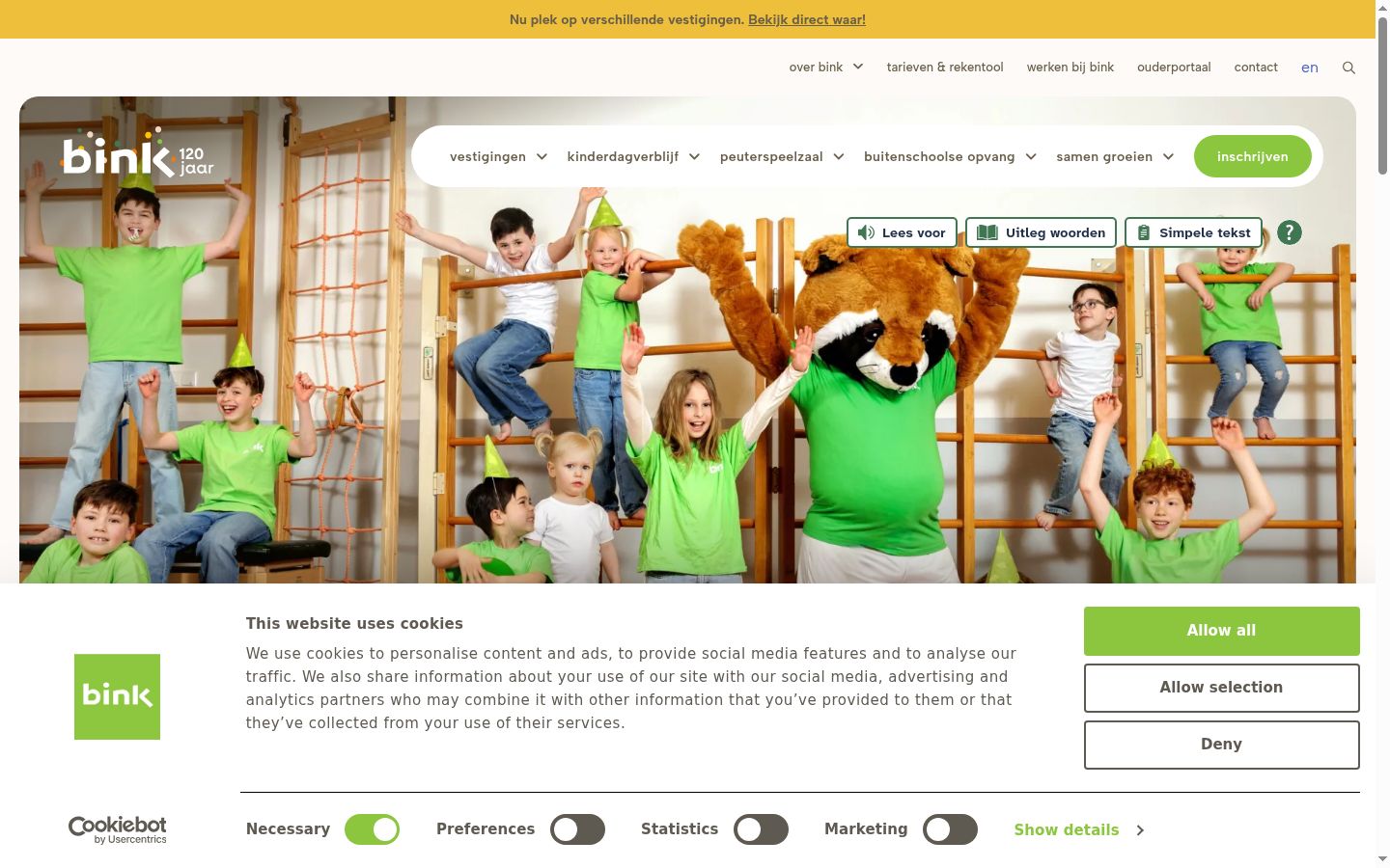 Screenshot del banner di consenso mostrato prima di qualsiasi interazione