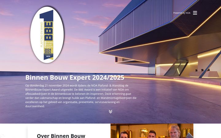 Screenshot of binnenbouwexpert.nl