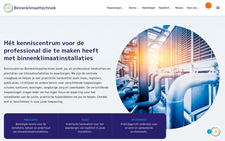 Screenshot of binnenklimaattechniek.nl