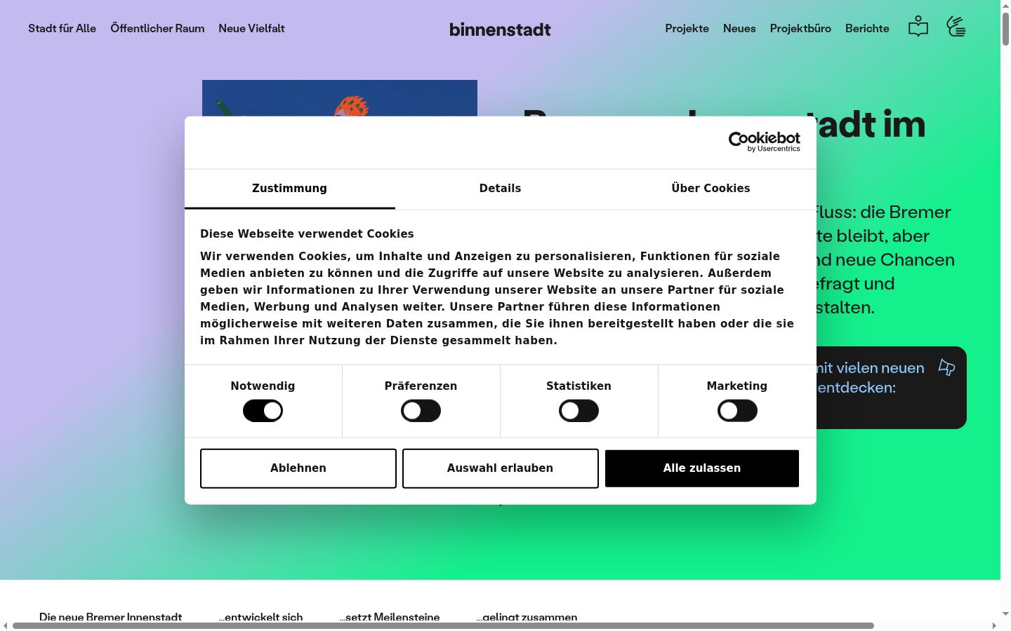 Sutikimo reklamjuostės, rodytos prieš bet kokią sąveiką, ekrano kopija