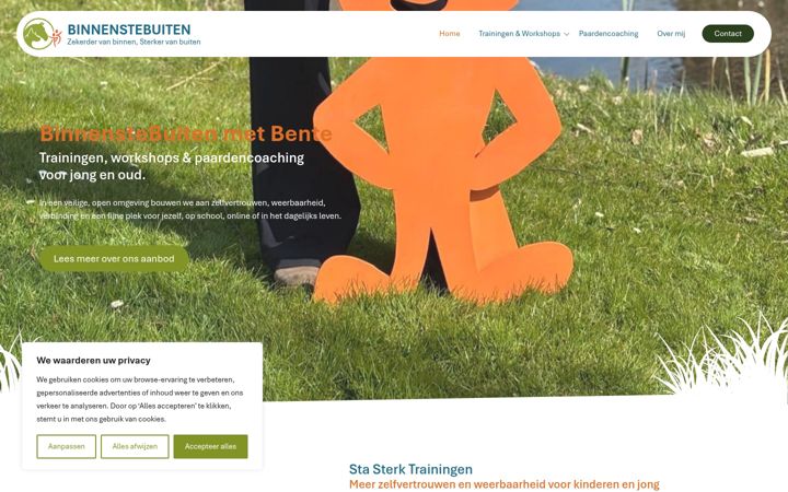 Screenshot of binnenstebuiten-training.nl