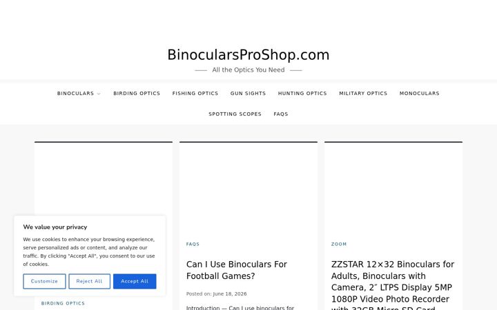Screenshot of binocularsproshop.com