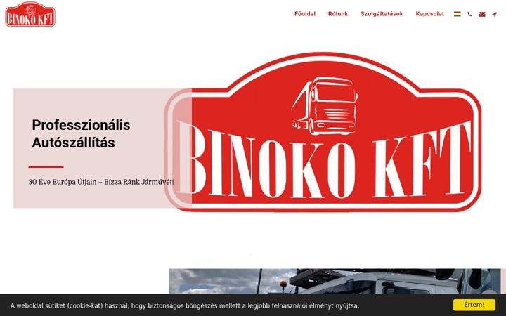 Screenshot of binoko.hu