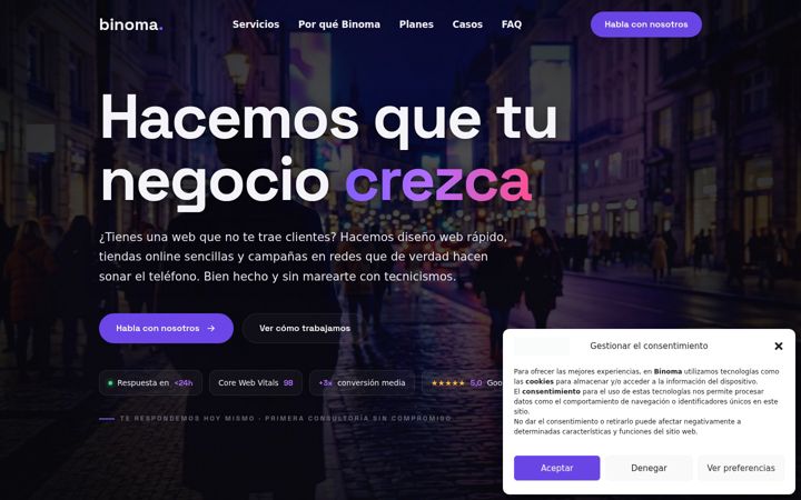 Screenshot of binoma.es