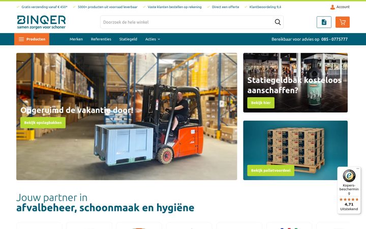 Screenshot of binqer.nl