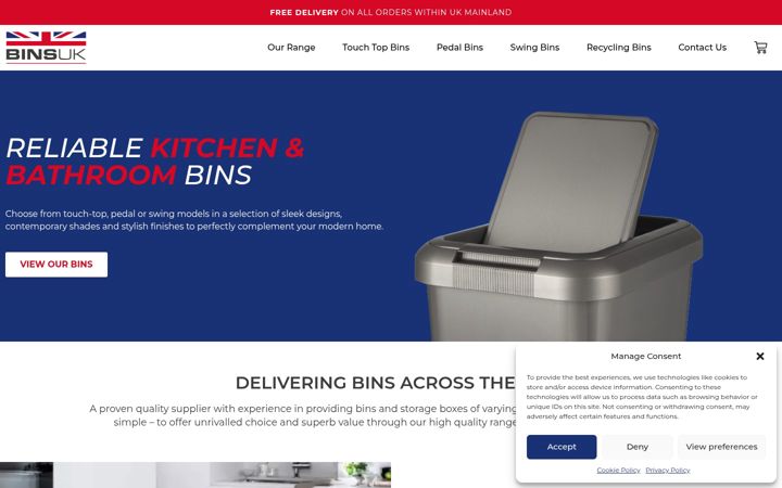Screenshot of bins-uk.co.uk