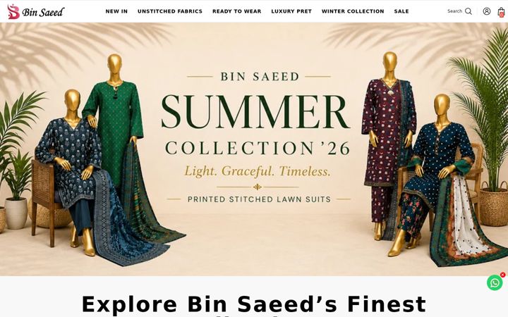 Screenshot of binsaeedfabric.com